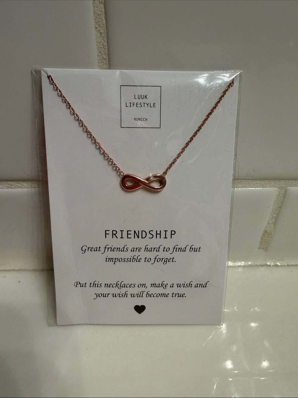 Rose Gold Infinity Friendship Necklace